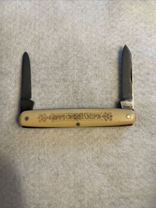 Vintage Antique Pocketknife Case Xx Office Knife Old Bone Handle
