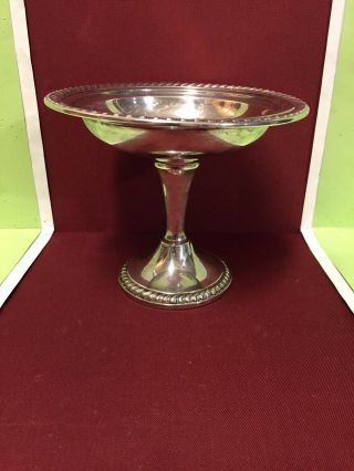 Vtg.  Mid.  1920s.  Alvin Sterling Silver Pedestal Candy Dish S46.  Weighted.  190g.