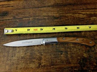 Fox Elite Linerlock Olive Wood Handle Folding Spear Point Knife 271ol