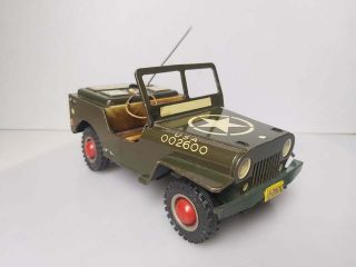 Vintage Arnold U.  S Army Jeep J - 2600 Tin Toy Made in Western Germany 2