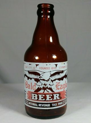 Old Bald Eagle Beer Acl Steinie Bottle Koch 