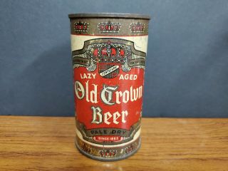 Old Crown Irtp Flat Top Beer Can,  Centlivre Brewing,  Fort Wayne Indiana
