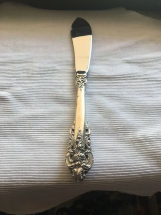 Hollow Handle Butter Knife Grand Baroque Sterling Silver 6 3/4 " By Wallace