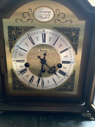 Vintage Bulova Tempus Fugit Mantel Clock Westminster chime,  strikes, 2