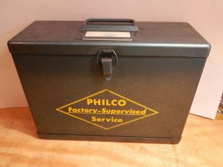 Vintage Philco Radio Tv Repairman Vacuum Tube Caddy Case Tool Box