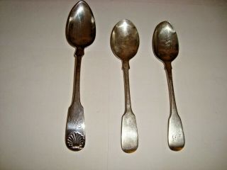 3 Antique Sterling Silver Spoons - One Theodore B.  Starr Spoon