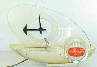 Very Vintage Schaefer Beer Lighted Sail Boat Clock Sign