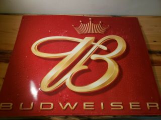 Anheuser - Bush Budweiser Beer Metal Tin Sign Pub Bar Room Home 35 1/2 " X 28 1/2 "