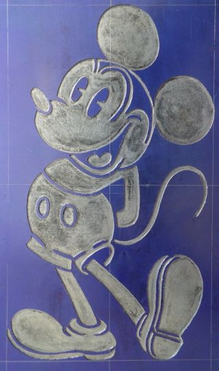 Vintage Mickey Mouse Walt Disney Printing Plate Industrial Mold Die