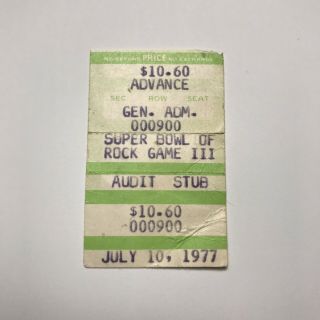 Lynyrd Skynyrd Bowl Of Rock Iii Concert Ticket Stub Zant Vintage July 1977