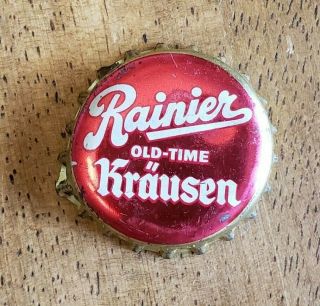 Rainier Old - Time Krausen Beer Bottle Cap Cork - Foil Lined Vintage 40s - 50 Ccs
