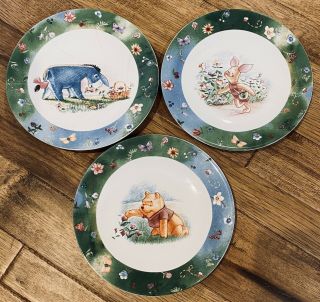 Disney China - Simply Pooh - Winnie The Pooh - Dessert Plate - 8 1/4 " - Set Of 3