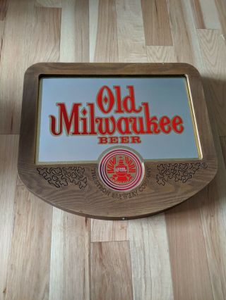 Vintage Strohs Old Milwaukee Beer Mirror Bar Sign