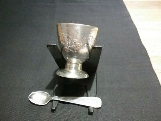 Wai Kee Sterling Silver Egg Cup And Spoon
