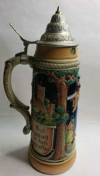 Antique Vintage West German Beer Stein Made In Western Germany 15 Inches Tall