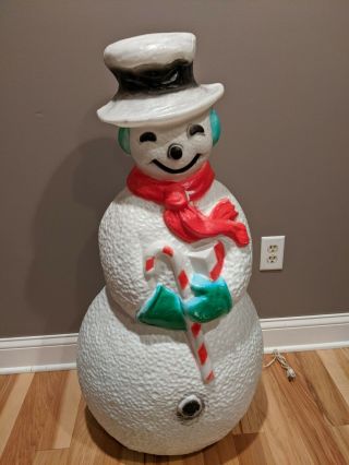 Vintage Union Products 40 " Christmas Dimple Snowman Blow Mold