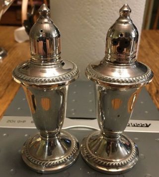 Vintage Duchin Creation Sterling Silver Salt & Pepper Shakers 4 3/4 " Glass Lined