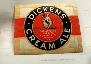 Vintage Irtp Dickens Cream Ale 12oz Beer Bottle Label Genesee Brg Rochester Ny