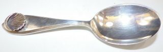 Webster Sterling Silver Toddler Baby Shell Spoon W/ Small Maltese Cross On Top