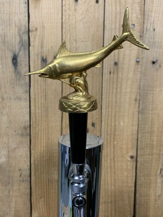 Marlin Fishing Beer Keg Tap Handle Miami Florida Vtg Heavy Metal Bronze Trophy