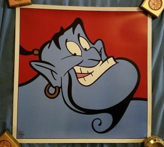 Aladdin Genie Robin Williams 1997 Walt Disney Limited Ed 1500 Poster Vintage