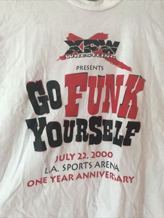Vintage XPW Terry Funk Go Funk Yourself Shirt Sabu Size XL Nwa Wrestling ECW 2
