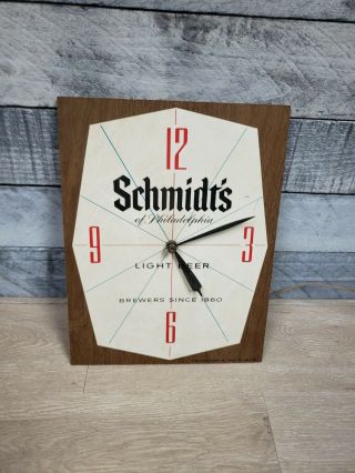 Vintage Advertising Electric Bar Clock Schmidt 
