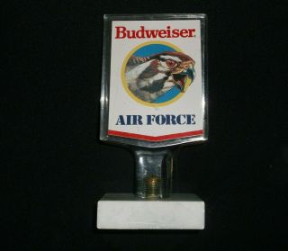 Us Air Force Budweiser Beer Tap Handle Mounted On Marble Base