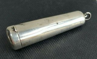 1886 Uk Hallmarked Victorian Solid Sterling Silver Cheroot Holder Case Cover