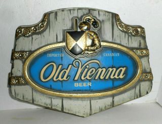 Vintage Plastic Type Imported Old Vienna Canadian Beer Bar Sign 18 " By 14 " Inch