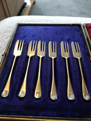 Stunning Hallmarked Silver Cake Forks Chester 1932.  Lovely Set,  Unique Gift