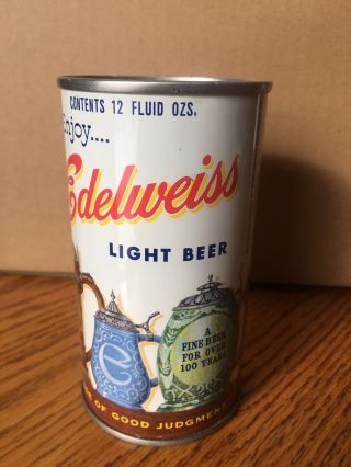 Edelweiss,  Pull Tab Beer Can,  Schoenhofen Edelweiss Co.  Chicago,  Il (sweet)