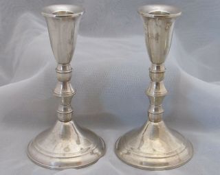 Pair 6.  5 " Vintage Duchin Creation Weighted Sterling Silver 925 Candlesticks