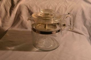 Vintage Pyrex Flameware 4 - 6 Cups Glass Coffee Pot Percolator 7756