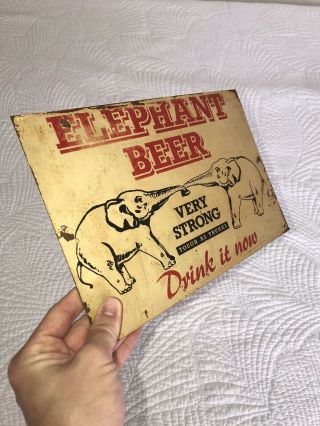 Vintage Carlsberg Elephant Beer Sign - RARE - Bar Advertising OLD METAL 2