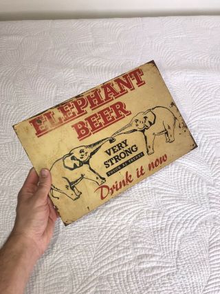 Vintage Carlsberg Elephant Beer Sign - RARE - Bar Advertising OLD METAL 3