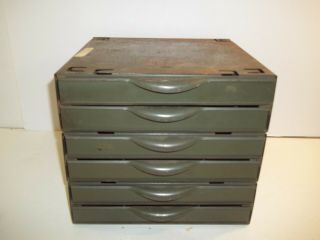 Vintage Industrial Parts Cabinet Hardware Craft Equipto Usa Made 6 Drawers.