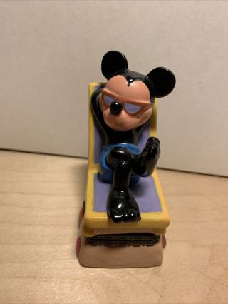 Disney Mickey Mouse Porcelain Trinket Box Hinged At The Beach