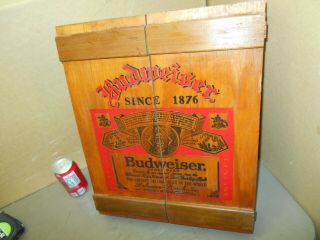 Vintage Budweiser Wooden Wall Cabinet Curio Shelf Storage Box 18 3/4 " T X 16 " W