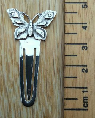Solid Sterling Silver 925 Bookmark With Butterfly Topper