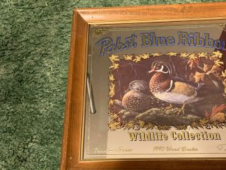 Vintage 1990 PBR PABST BLUE RIBBON Beer WOOD DUCKS Wildlife Mirror. 3