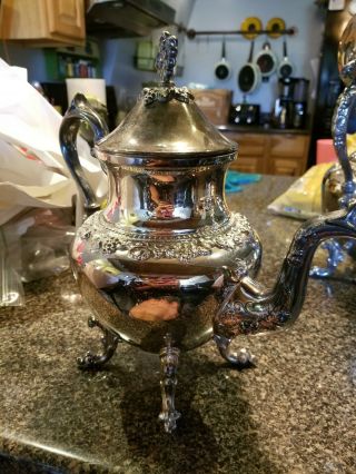 Antique Silver On Copper Silver Tea Kettle