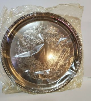 Vintage Wm Rogers Silver Plate Size 11.  5” Serving Tray - (style - 171)