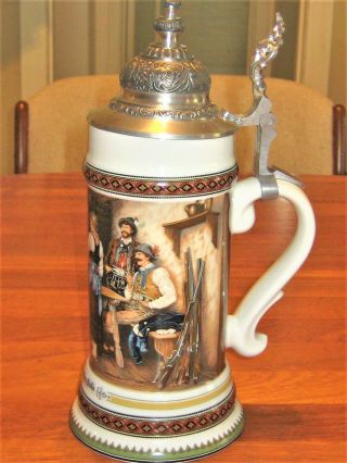 Vintage,  Ceramic,  Schrobenhauser,  Germany,  Beer Stein / Rein Zinn - Pewter Lid