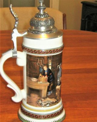 Vintage,  Ceramic,  Schrobenhauser,  Germany,  Beer Stein / Rein Zinn - Pewter Lid 2