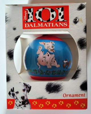 Vintage Disney 101 Dalmatians Christmas Blue & Red Ornament By Rauch Industries