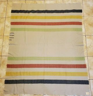 Jacobs Oregon City Woolen Mills 100 Wool Vintage Blanket 79 X 63 Color Stripes