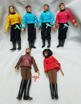 Vintage 1974 Mego 8 " Star Trek Action Figures - Complete Set Of 6