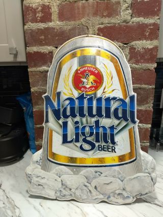 Anheuser - Busch Natural Light Tin Beer Sign Bar Natty Light Man Cave Bud Keg