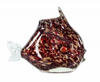 Vintage Italian Murano Glass Art Fish Vase
